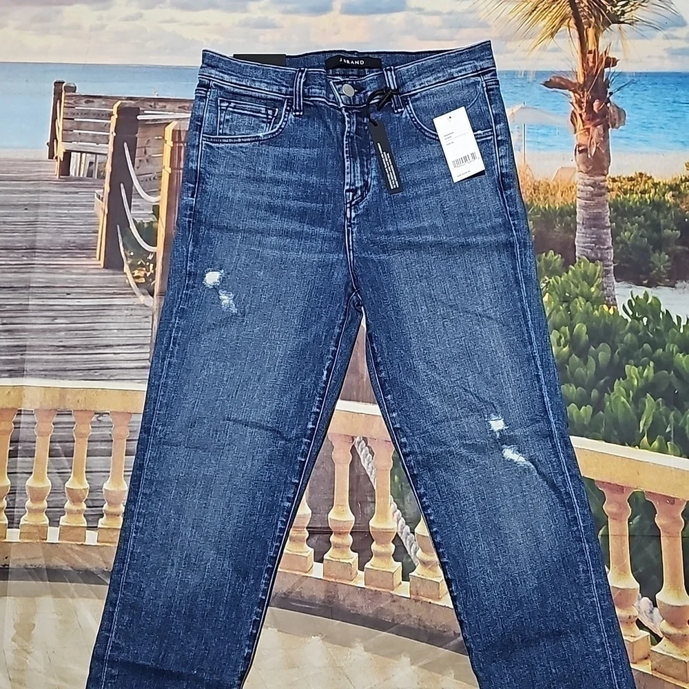 J Brand High Rise Crop Distressed High Waist Jeans Ruby Mystic Size 26 NWT - Picture 4 of 8